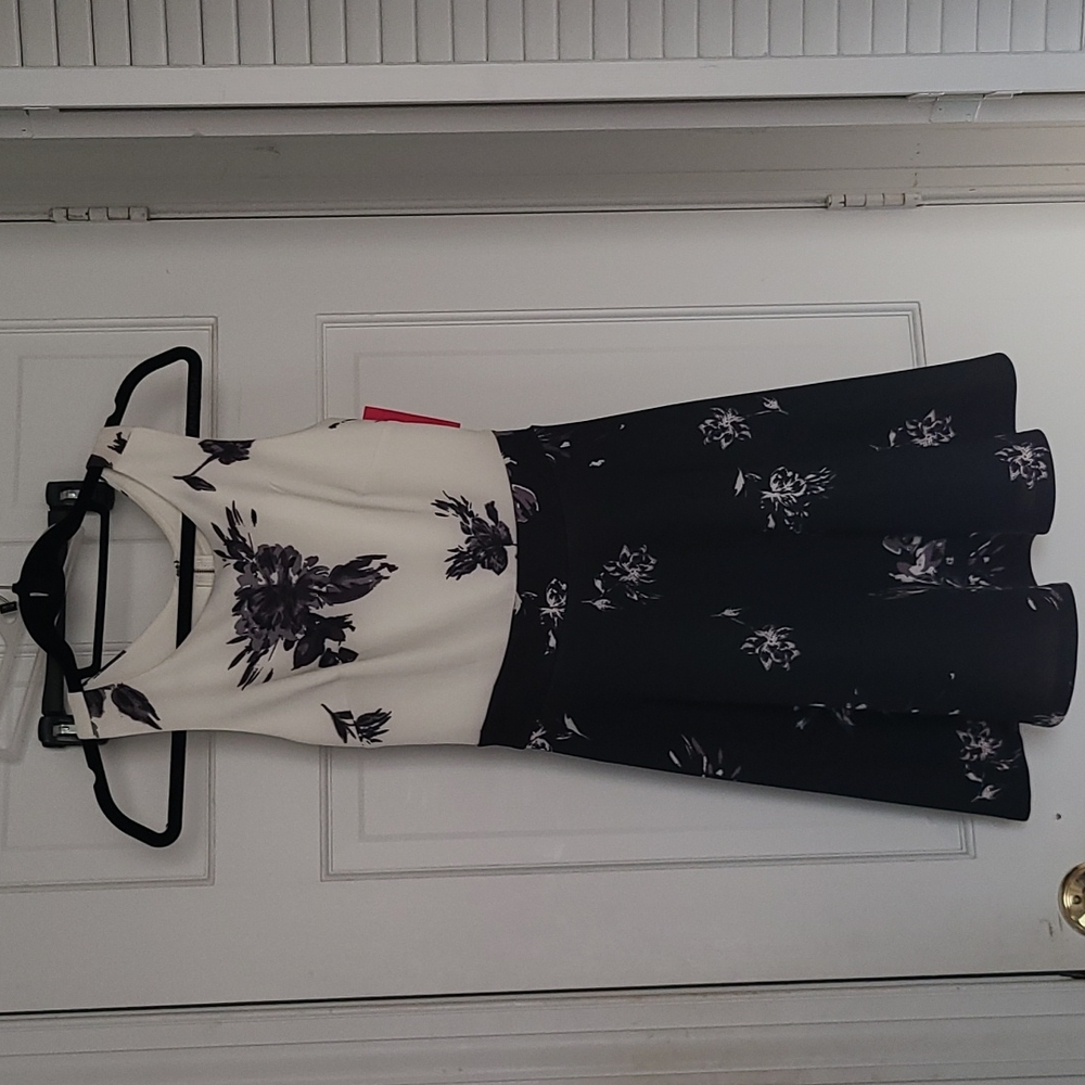 Black and white floral dress